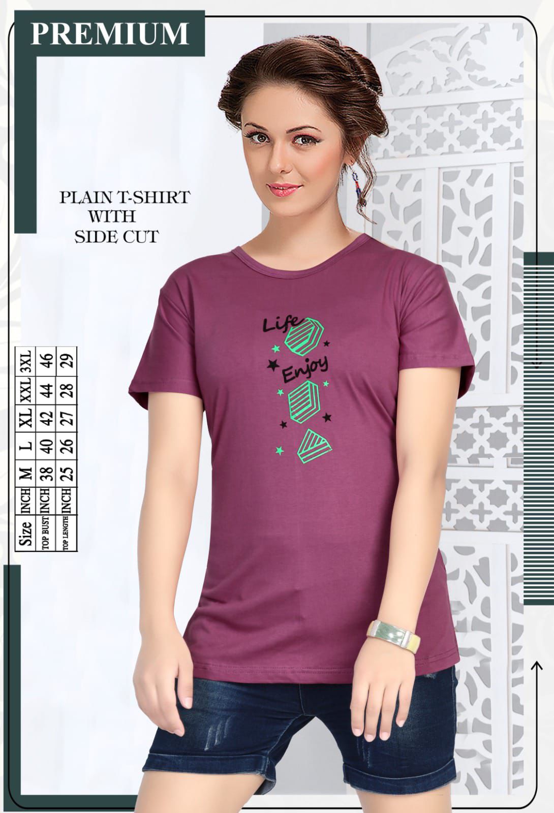 Vol At 0305 Cotton Silicon Summer Special  Ladies T Shirt Wholesale Online
